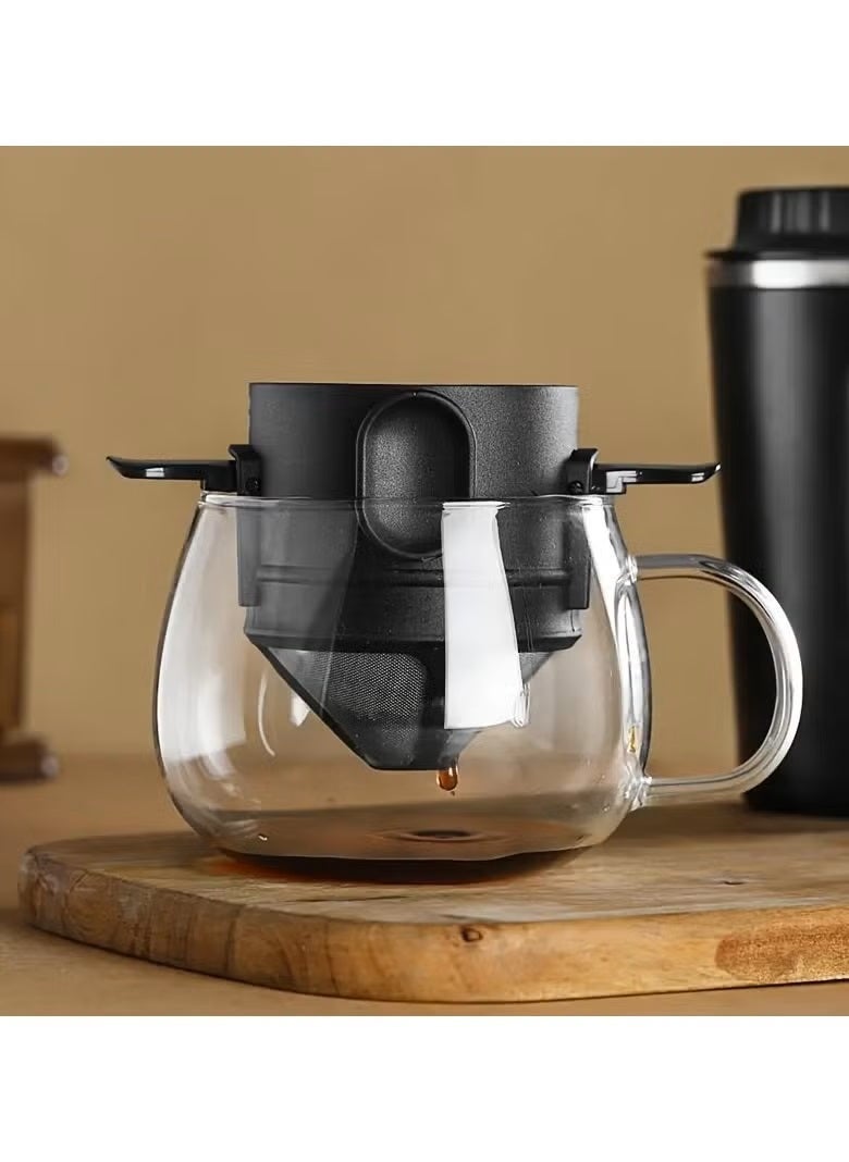 MiOne Stainless Steel Coffee Filter Cup Foldable and Portable Black - Image 1