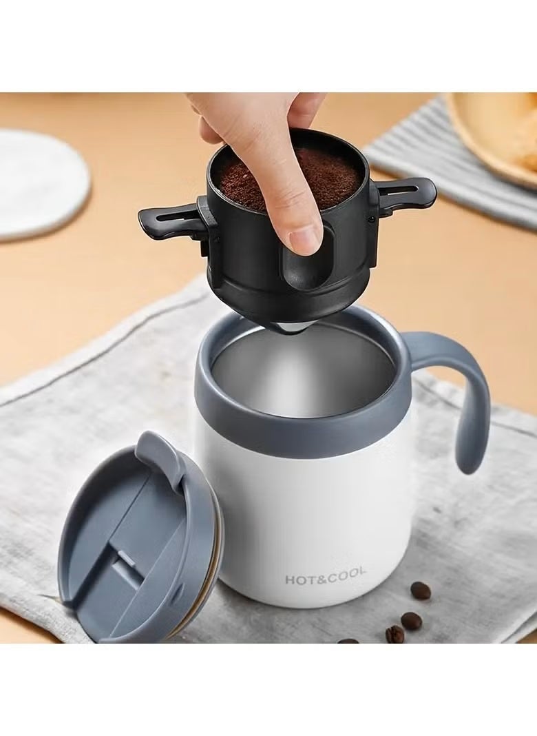 MiOne Stainless Steel Coffee Filter Cup Foldable and Portable Black - Image 2