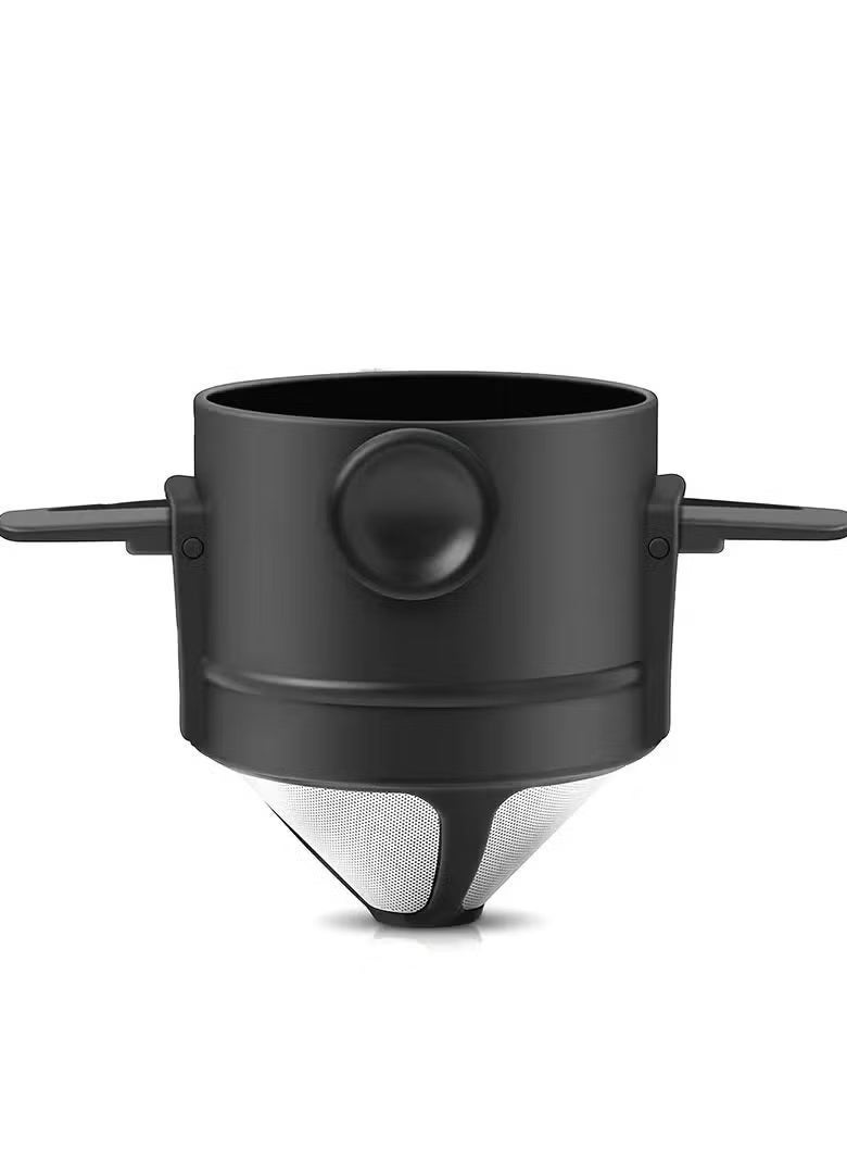 MiOne Stainless Steel Coffee Filter Cup Foldable and Portable Black - Image 3