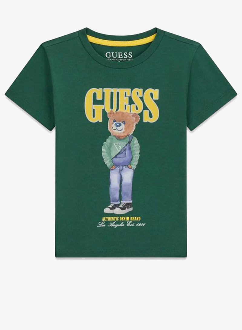 جس تيشيرت أطفال بياقة دائرية وطبعة - Image 1