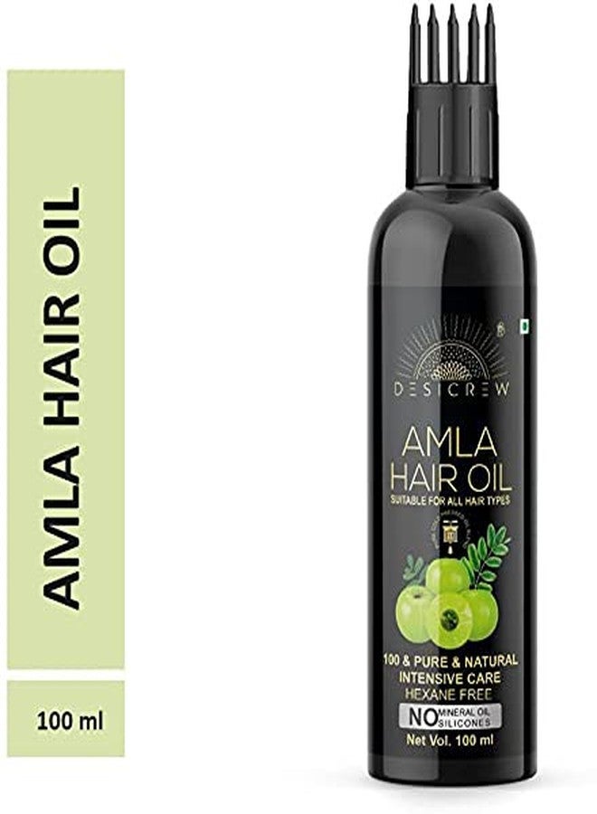 Desicrew Amla Hair Oil - WITH COMB APPLICATOR - Cold Pressed - Promotes Healthy, Voluminous & Smooth Hair 100mL Hair Oil (100 ml) - Image 1