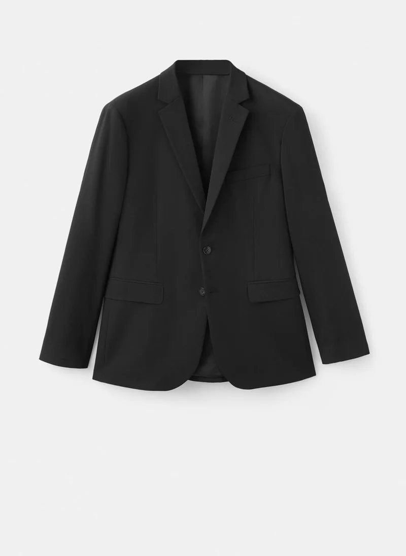 Mango Man 99-NEGRO Super Slim-Fit Suit Jacket In Stretch Fabric for Men | Best Price UAE