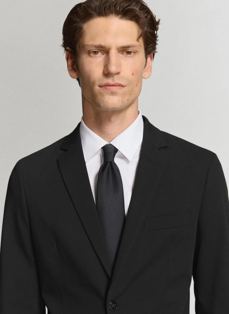 Mango Man 99-NEGRO Super Slim-Fit Suit Jacket In Stretch Fabric for Men | Best Price UAE