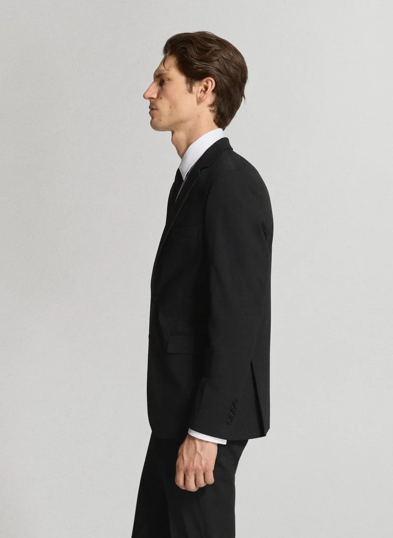 Mango Man 99-NEGRO Super Slim-Fit Suit Jacket In Stretch Fabric for Men | Best Price UAE
