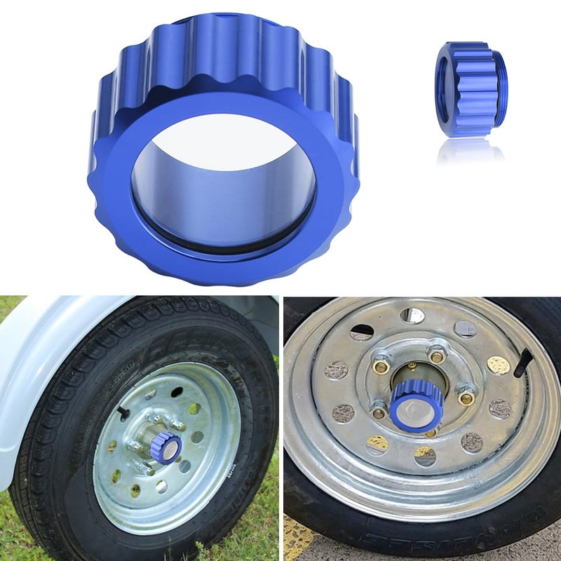 URLWALL Upgraded Oil Bath Hub Cap for EZLoader Boat Trailer CNC Aluminum Oil Filler Caps WORing Fit 10 5 Lug Hub and Drum Antirust Durable Trailer Hub Cover EZ Loader Parts 250034388Blue