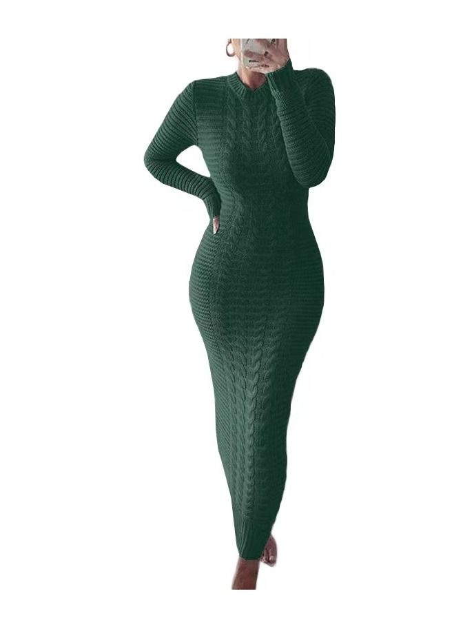 Loquat Autumn Winter New Fashion Twist Wool Dress 