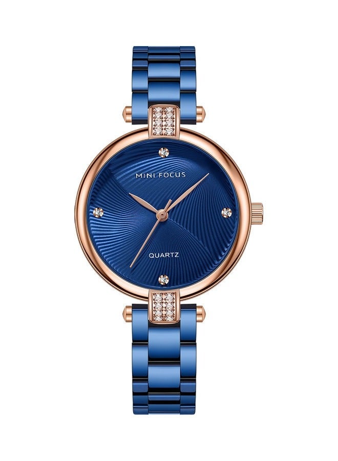 MINI FOCUS Lady watch rose shell blue face blue steel belt - Image 1