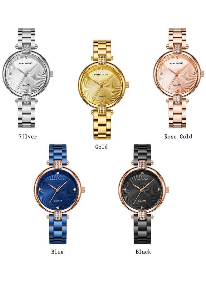 MINI FOCUS Lady watch rose shell blue face blue steel belt - Image 4