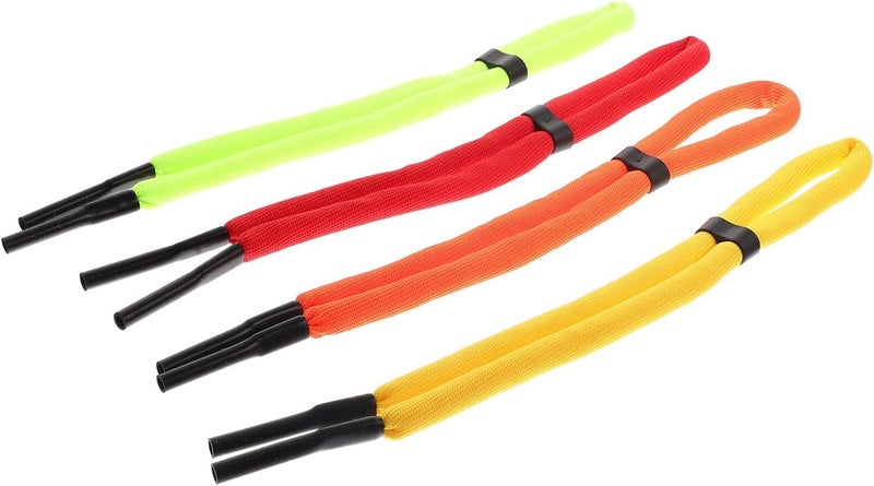 4pcs Adjustable Foam Sunglasses Strap Eyeglass Cord Lanyard for Men Women Sports Eyewear Retainer in Red Yellow Orange Fluorescent Green - Image 1
