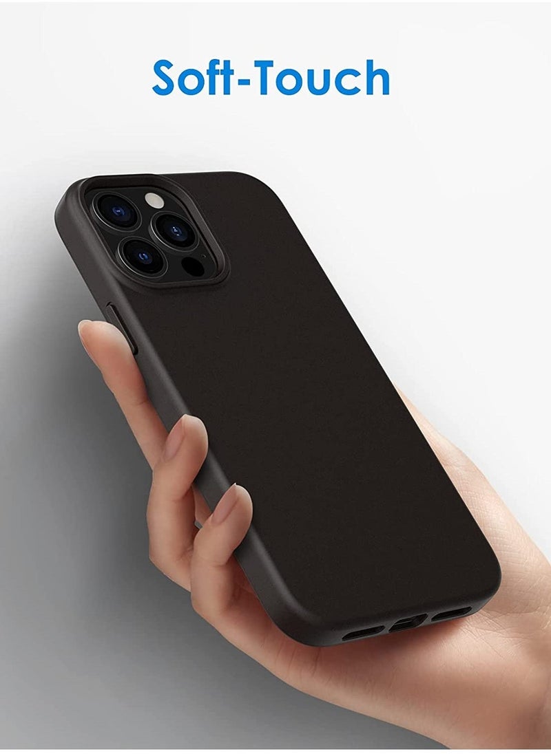 Raxoom Silicone Case Compatible with iPhone 13 Pro Max 6.7-Inch, Silky-Soft Touch Full-Body Protective Case, Shockproof Cover with Microfiber Lining (Black) - Image 3