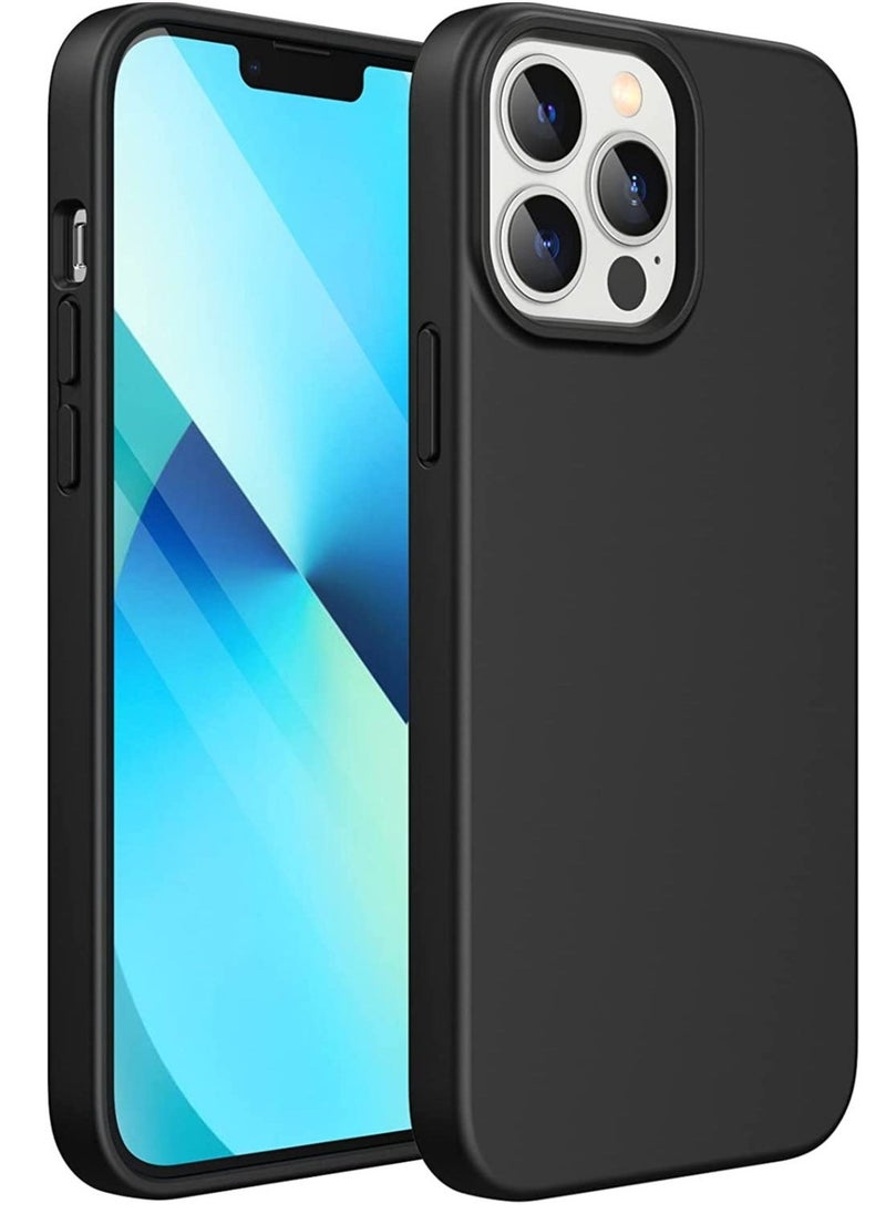 Raxoom Silicone Case Compatible with iPhone 13 Pro Max 6.7-Inch, Silky-Soft Touch Full-Body Protective Case, Shockproof Cover with Microfiber Lining (Black) - Image 1