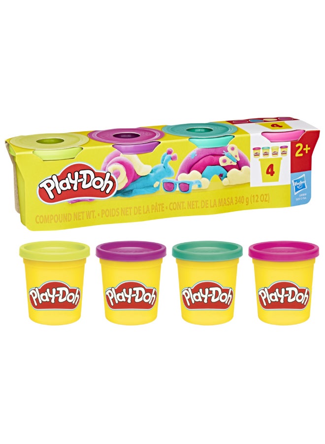 Play-Doh 4 Pack Vibrant Colors, 3 Ounce Cans of Modeling Compound, Kids Arts & Crafts, Preschool Toys for Girls & Boys 2+ - Image 1
