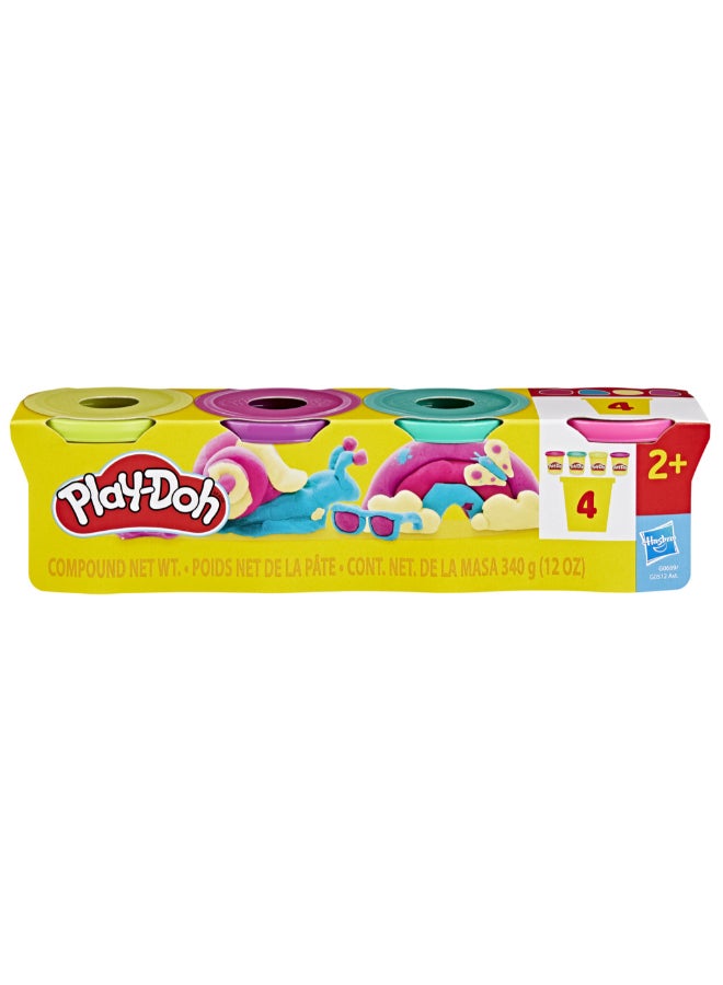 Play-Doh 4 Pack Vibrant Colors, 3 Ounce Cans of Modeling Compound, Kids Arts & Crafts, Preschool Toys for Girls & Boys 2+ - Image 2