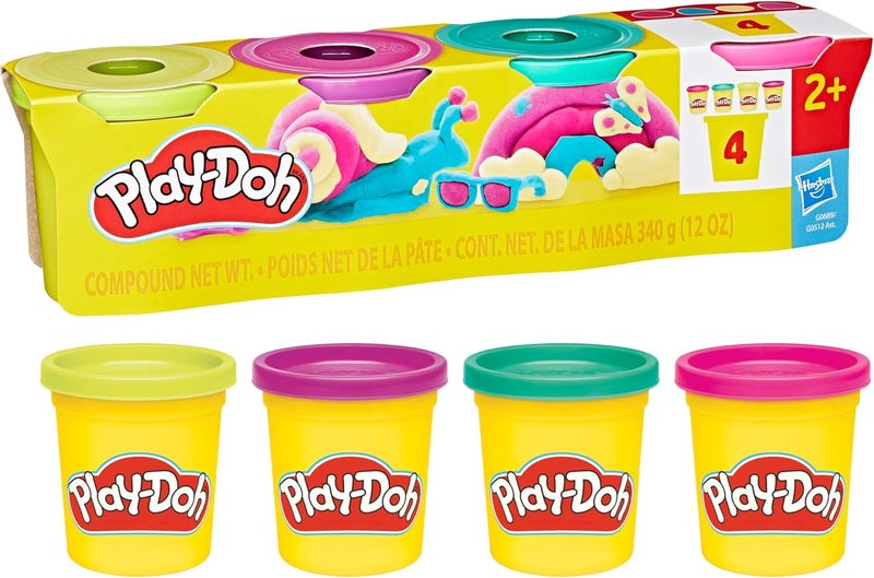 Play-Doh 4 Pack Vibrant Colors, 3 Ounce Cans of Modeling Compound for Kids - Image 1