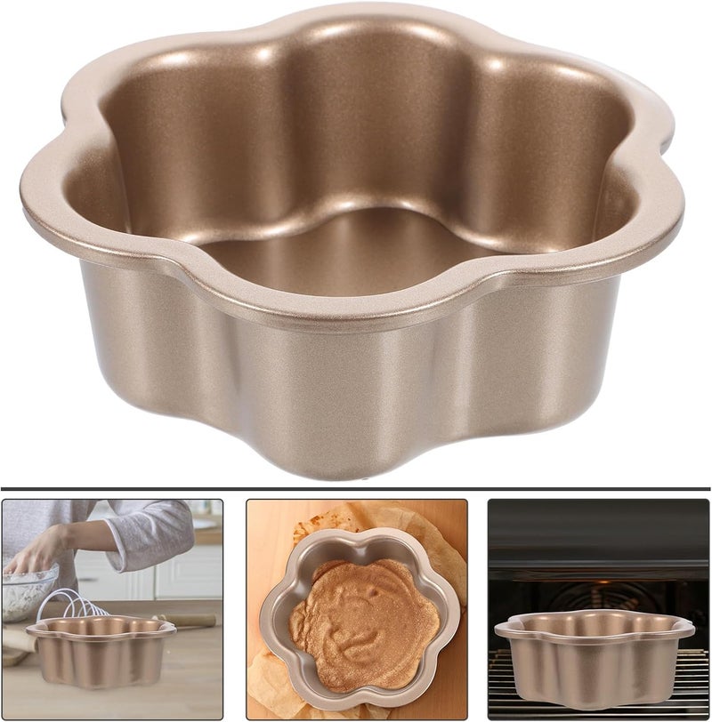 Blossom Cake Pan with Detachable Bottom 6-Inch Metal Cake Mold Nonstick Springform Pan for Baking Cheesecakes and Flower-Shaped Desserts - Image 4