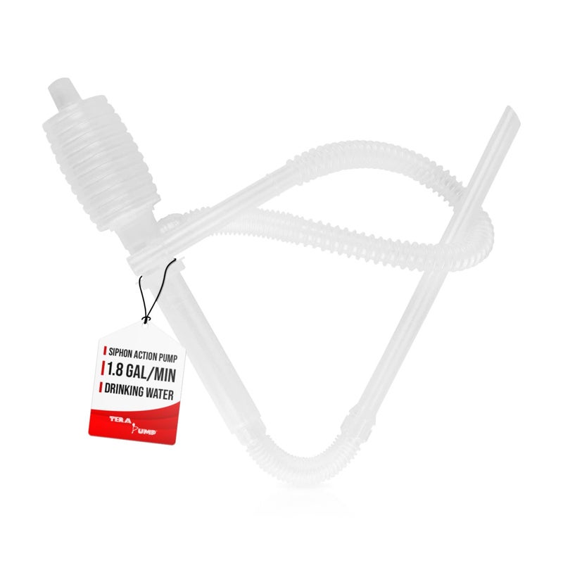 TERA PUMP TRDPF24 Siphon Manual Hand PumpBPA FreeLiquid Transfer Pump for Drinking WaterGasolineKerosene 18 GPM