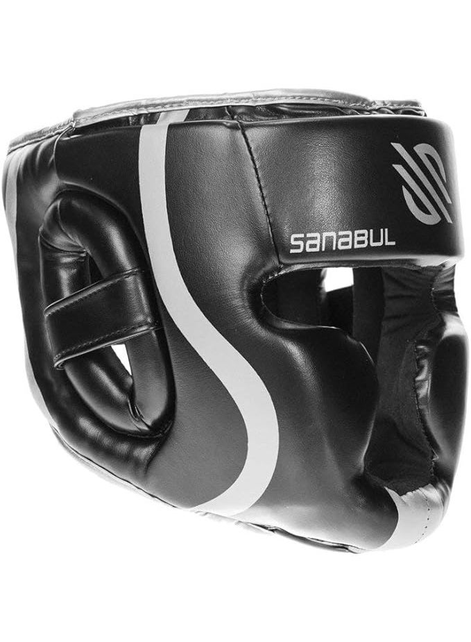 Sanabul  Essential Boxing Headgear – Full Face Coverage Sparring Headgear for Men & Women – Silver, L/XL - Image 3