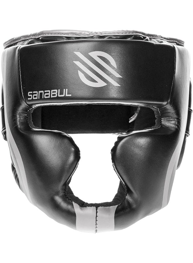 Sanabul  Essential Boxing Headgear – Full Face Coverage Sparring Headgear for Men & Women – Silver, L/XL - Image 2