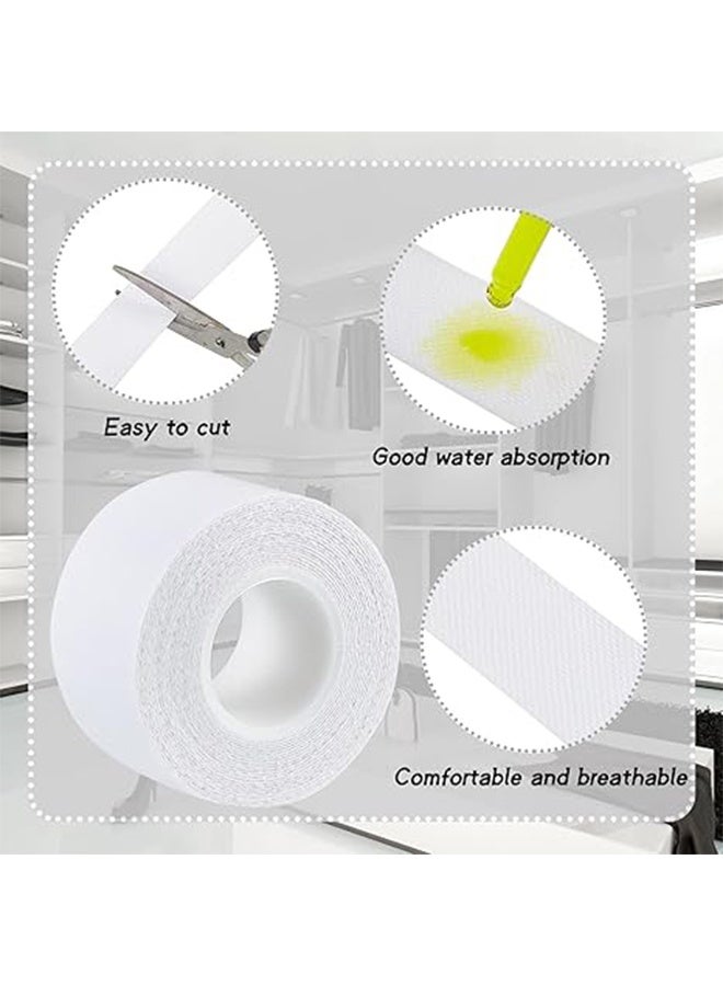 8 Rolls Men's and Women's Sweat Pad Collar Protectors, Disposable White Shirt Neck Straps, Dress Hood Self-Adhesive Invisible Padding Patches to Prevent Sweat Stains (2.5*500cm) - Image 2