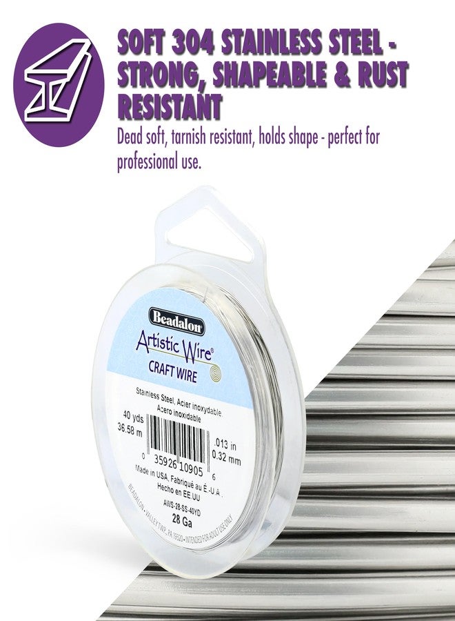 أرتيستك واير سلك فني، سلك حرفي من الفولاذ المقاوم للصدأ عيار 22، طوله 15 ياردة - Image 2