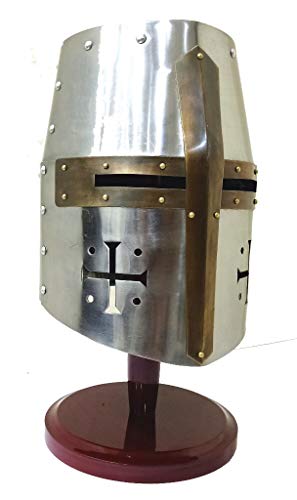 THOR INSTRUMENTS Thor Crusader's Templar's Knight Halloween costumes Helmet (LARP/SCA/Medieval) Silver Rustic Vintage Home Decor Gifts - Image 5