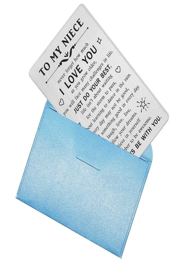 TANWIH Inspirational Gifts for Niece - Engraved Metal Niece Wallet Card - Nieces Birthday Graduation Christmas Card from Aunt Uncle - Image 4