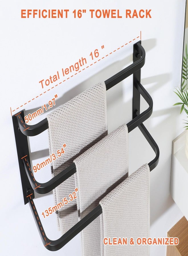 Mooche Towel Racks for Bathroom 16 Inch, SUS304 Stainless Steel Rustproof 3 Towel Bars Wall Mount, Heavy Duty Towel Holder for Bathroom Laundry Room Hotel Modern Home Decor - Image 4