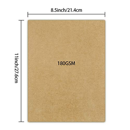 QYH Kraft Paper,Kraft Cardstock for Arts, Crafts, Office, 70 Sheets 8.5 x 11 Inches 180GSM Kraft Paper - Image 2