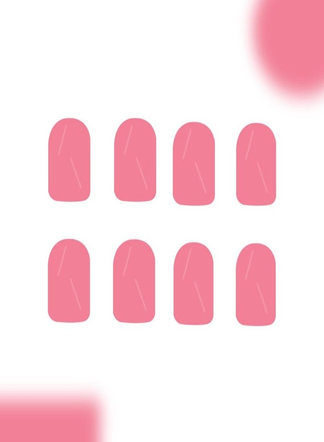 ROKHEVN Rose Pink Press on Nails Short Square Fake Nails Solid Color False Nails with Artificial Glossy Designs Stick on Nails Reuseable Full Cover Acrylic Glue on Nail for Women Nail Art Decoration 24Pcs - Image 4