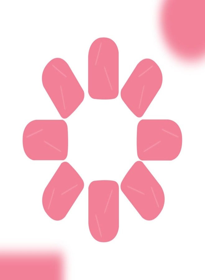 ROKHEVN Rose Pink Press on Nails Short Square Fake Nails Solid Color False Nails with Artificial Glossy Designs Stick on Nails Reuseable Full Cover Acrylic Glue on Nail for Women Nail Art Decoration 24Pcs - Image 3