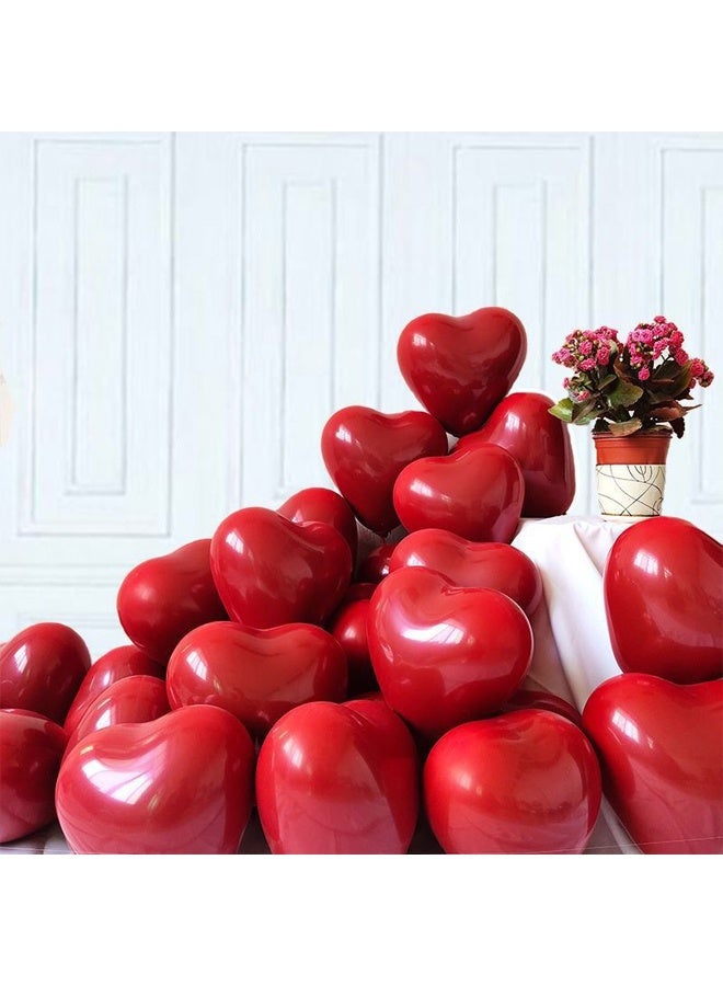 50pcs لون أحمر على شكل قلب البالونات اللاتكس ليوم الحب، اقترح الزواج، حفل الزفاف، ديكور حفل الزفاف بالون، البالونات سميكة طبقة مزدوجة - Image 1