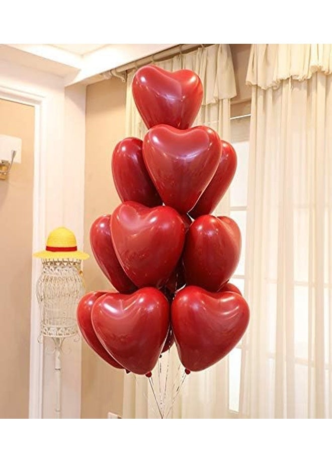 50pcs لون أحمر على شكل قلب البالونات اللاتكس ليوم الحب، اقترح الزواج، حفل الزفاف، ديكور حفل الزفاف بالون، البالونات سميكة طبقة مزدوجة - Image 4