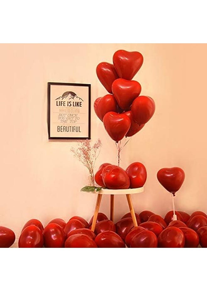 50pcs لون أحمر على شكل قلب البالونات اللاتكس ليوم الحب، اقترح الزواج، حفل الزفاف، ديكور حفل الزفاف بالون، البالونات سميكة طبقة مزدوجة - Image 5