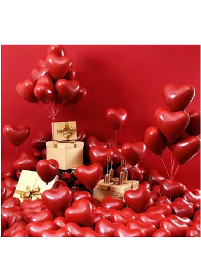 50pcs لون أحمر على شكل قلب البالونات اللاتكس ليوم الحب، اقترح الزواج، حفل الزفاف، ديكور حفل الزفاف بالون، البالونات سميكة طبقة مزدوجة - Image 2