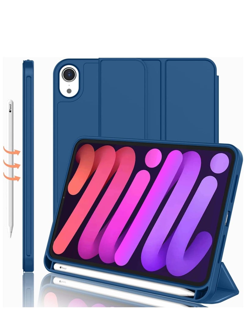 ELTRAZONE NEW Smart Case with Pencil Holder for iPad Mini 6 - Trifold Stand, Soft TPU Back, Auto Wake/Sleep, Dust Proof, Anti-Fingerprint, Heavy Duty Protection for iPad Mini 6 - Image 1