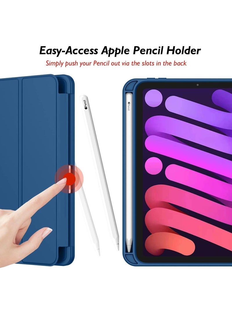ELTRAZONE NEW Smart Case with Pencil Holder for iPad Mini 6 - Trifold Stand, Soft TPU Back, Auto Wake/Sleep, Dust Proof, Anti-Fingerprint, Heavy Duty Protection for iPad Mini 6 - Image 2