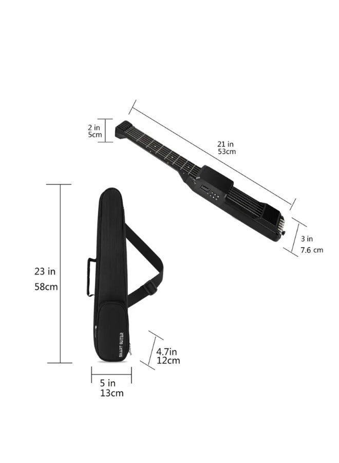 ميغاريا جيتار ذكي مع تقنية AI MIDI وشحن USB - جيتار كهربائي/صوتي هجين، نظام تدريب صامت مع سماعات الرأس/مكبر صوت، لا يتطلب ضبط، جيتار كهربائي محمول للمبتدئين - Image 3