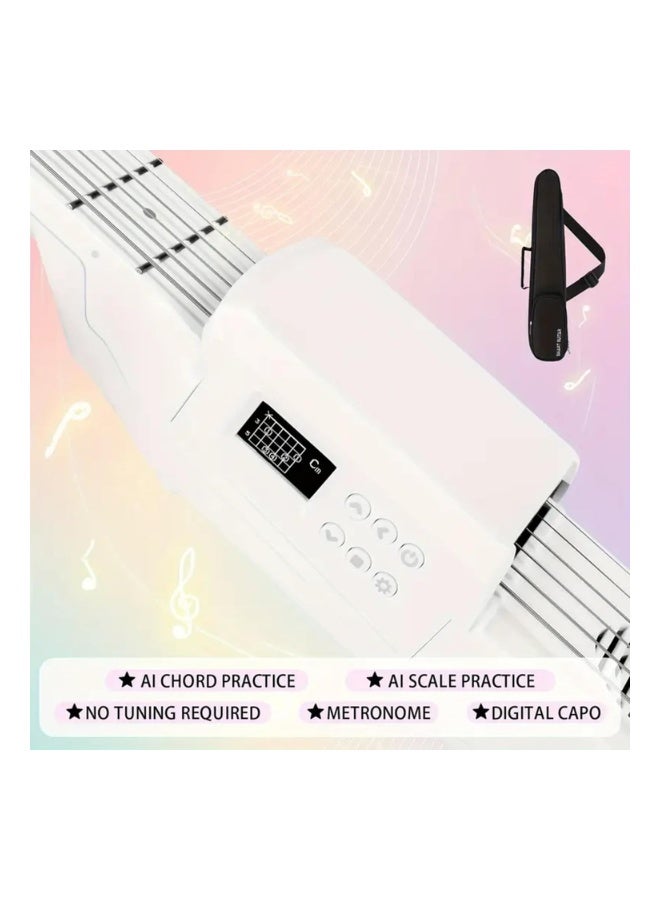 ميغاريا جيتار ذكي مع تقنية AI MIDI وشحن USB - جيتار كهربائي/صوتي هجين، نظام تدريب صامت مع سماعات الرأس/مكبر صوت، لا يتطلب ضبط، جيتار كهربائي محمول للمبتدئين - Image 4