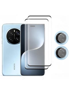 2+2 Pack Compatible with Honor Magic 7 Pro 5G Screen Protector with Camera Lens Protector,Full Coverage Tempered Glass Film,HD Clear Scratch Resistant Screen Protector