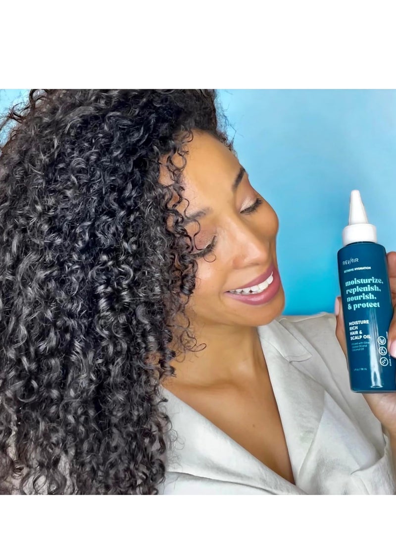 REVAIR - REVAIR Moisture Rich Hair & Scalp Oil - Lightweight Hair Oil for Frizzy Hair - Daily Moisturizing Hair Oil to Hydrate Dry, Damaged or Curly/Coily Hair (4 Fl Oz) - Image 1