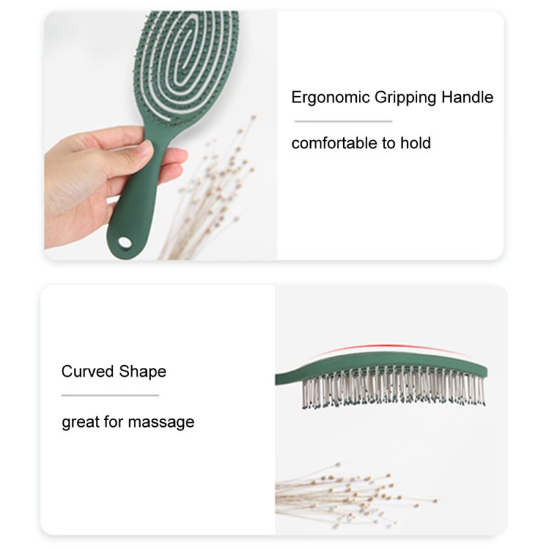 Hair Comb: Purple Hollow Design - Scalp Massage Effect Wave Brush for Quick Drying Detangling Most Hair Types - Image 2