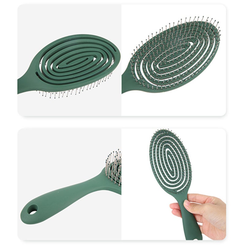 Hair Comb: Purple Hollow Design - Scalp Massage Effect Wave Brush for Quick Drying Detangling Most Hair Types - Image 3