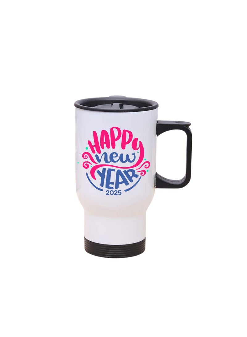 PRINTSHOP4ME Happy New Year Design Printed Travel Mug With New Year Theme Suitable Gift For Family And Friends And Special Person  - Image 1
