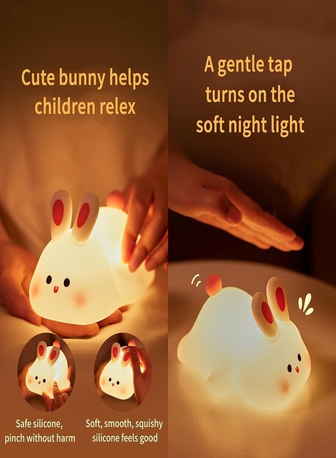مصباح ليلي للأطفال من دارفيس، مصنوع من السيليكون على شكل أرنب، قابل لإعادة الشحن، بتصميم لطيف مع 3 مستويات سطوع، مثالي لغرف النوم، وغرف الأطفال، ومكاتب الدراسة، كما أنه مصباح ليلي مزخرف مناسب لأعياد الميلاد وديوالي. - Image 5