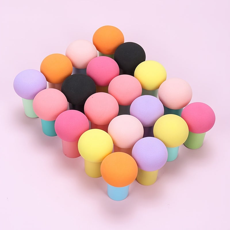 CHERRY DARLING Short Handle Mushroom Makeup Sponge - Latex-Free, Wet & Dry Use, Ideal for Foundation, BB Cream, and Concealer (Assorted Colors) - Image 5