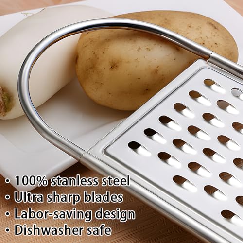 SCORYULE 2 Pack Cheese Grater Handheld, Flat Coarse Stainless Steel Food Graters for Kitchen, Suitable for Potato, Vegetable, Butter, Parmesan Cheese - Image 3