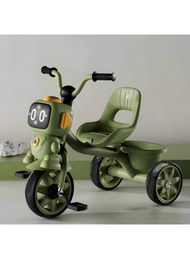 DubaiGallery Tricycle for Kids, Baby Cycle with Light and Music, Kids Tricycle with Back Storage Basket & 3 Wheels, Baby Cycle Bike For 2 to 5 Years Boys Girls  - Image 5