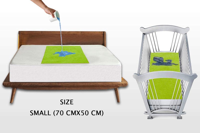 Trance Quick Dry - Soft Bed Protector Waterproof Baby Cot Sheet - (Medium-100x70 cm,Pista Green) - Image 2