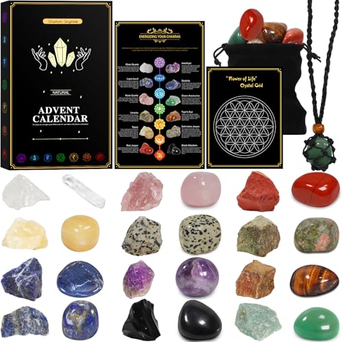 Pukamam Crystal Advent Calendar 2025 Adult Rock Healing Gemstone 24 Days Christmas Countdown calendar - Image 1
