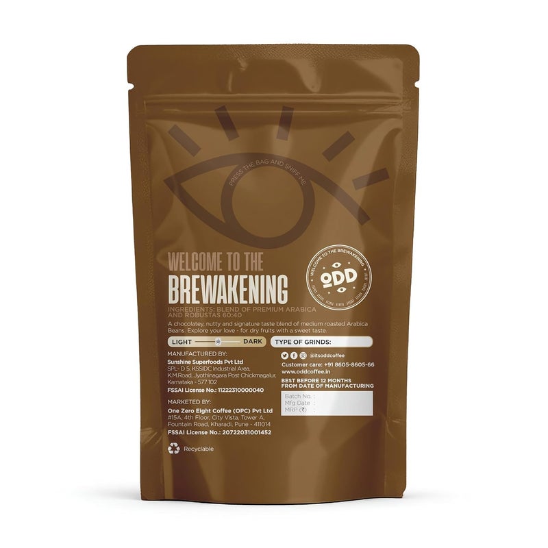 ODD COFFEE ROASTERS محمصة القهوة ODD قهوة أرابيكا المتخصصة 250 جرام | مزيج المنزل - تحميص متوسط الطحن طعم مميز، مسحوق قهوة جوزي حبوب AAA - Image 2